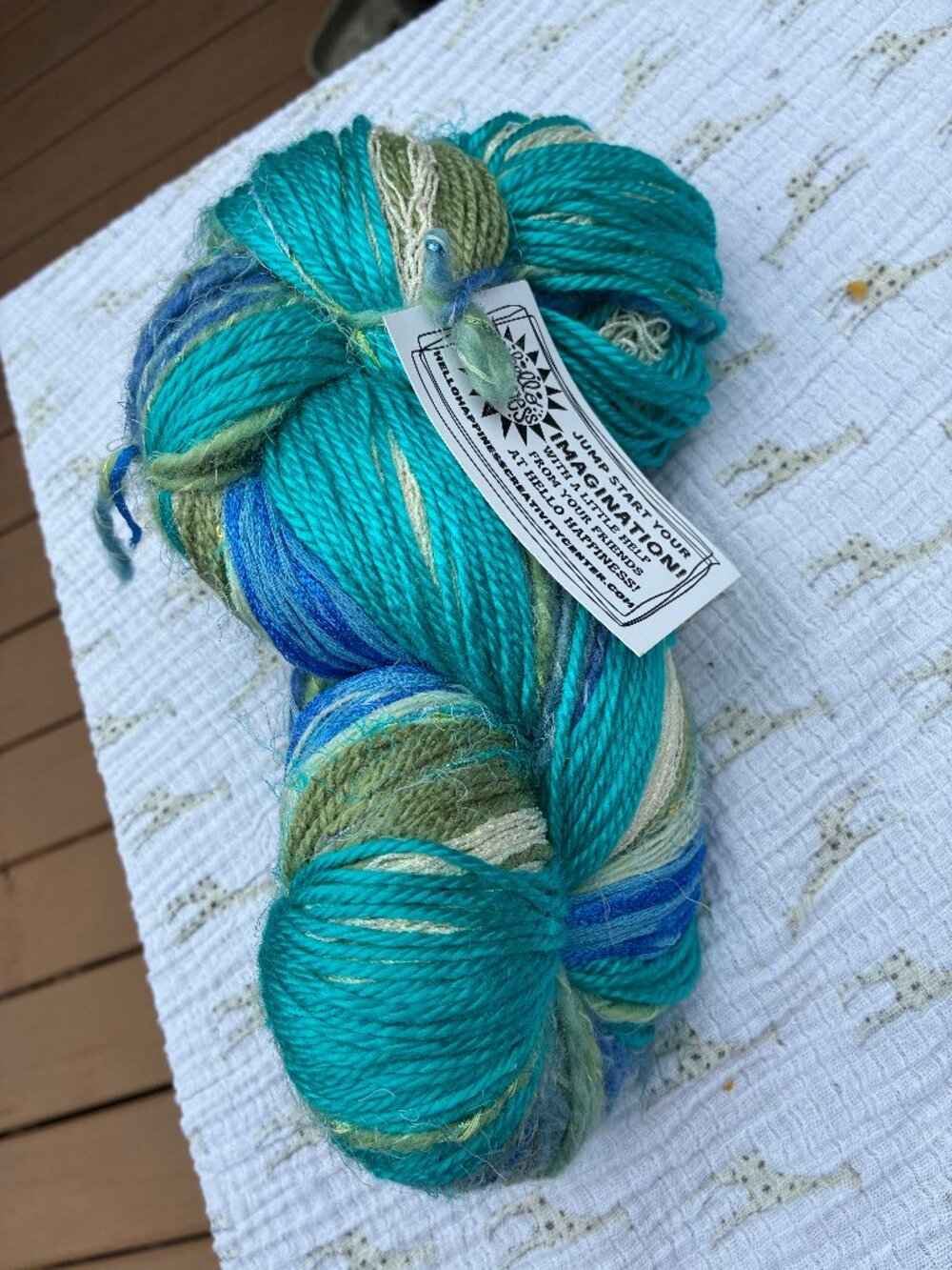 Yarn Large Hank Mixed Blues, Grays by Local Artist